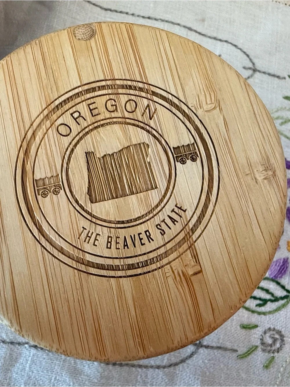 Totally Bamboo Oregon Beaver State Bamboo Salt Box Cellar